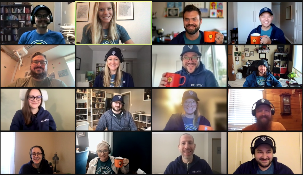 photo of team in a zoom call